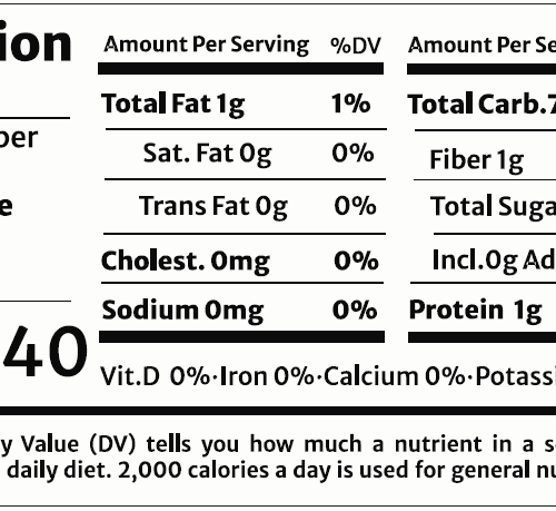 corn nutritional label