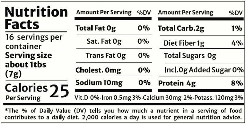 soy beef nutritional label